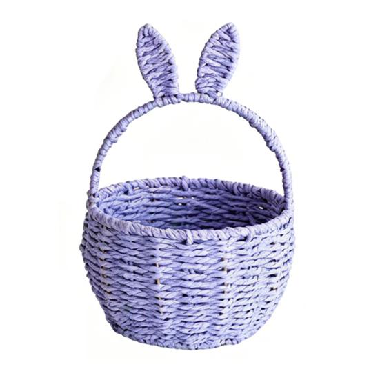 Flower Arrangement Basket, with Built-in Waterproof Lining Design, Weaving Cute Bunny Ear Handle Floral Basket for Wedding Camping