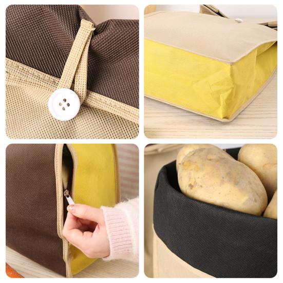 Home Kitchen Storage Supplies Reusable Self Sealing Potato Onion Bags, Light Blocking Bag with Side Blackout Bags for Root Vegetables