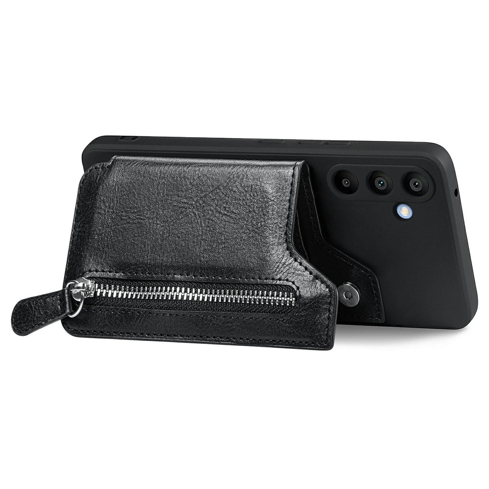 

For Samsung Galaxy A16 4G/5G Case PU Leather+TPU Phone Cover with Zipper Pocket Wallet Purple