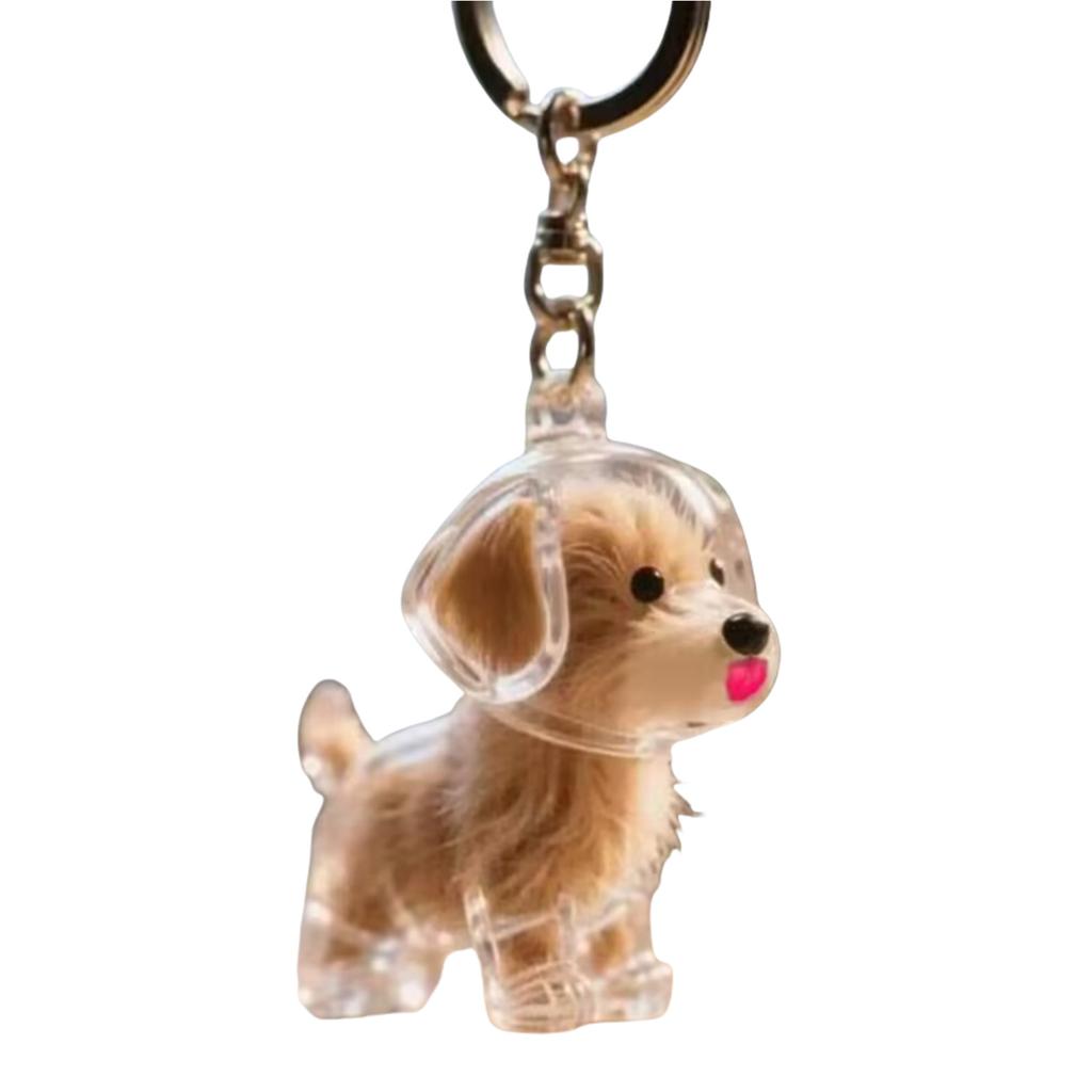 Clear Pet Hair Memorial Keepsakes Pendant Charm Portable Dog Shape Furs Collector Keychain For Key Or Bag Attachments