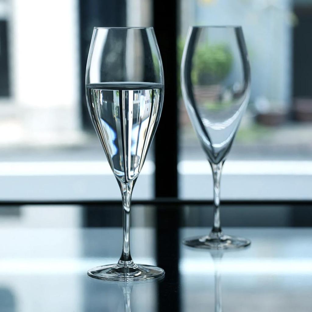 Kimura Glass Shop [Flute Glasses 6oz, Set of 2, No Box] Champagne Glasses, Beer Glasses, Pair Glasses, Wedding Gift, 60th Birthday Gift, Housewarming