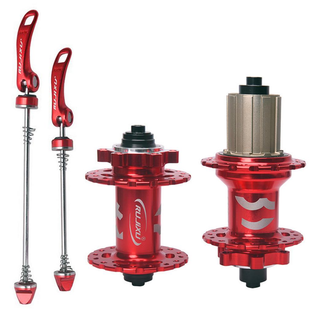 Cubo de Bicicleta de Montanha 6 Catraquinhas Dianteiro 2 Traseiro 5 Rolamentos Cubo de Freio a Disco para Bicicleta de Montanha Compatível com