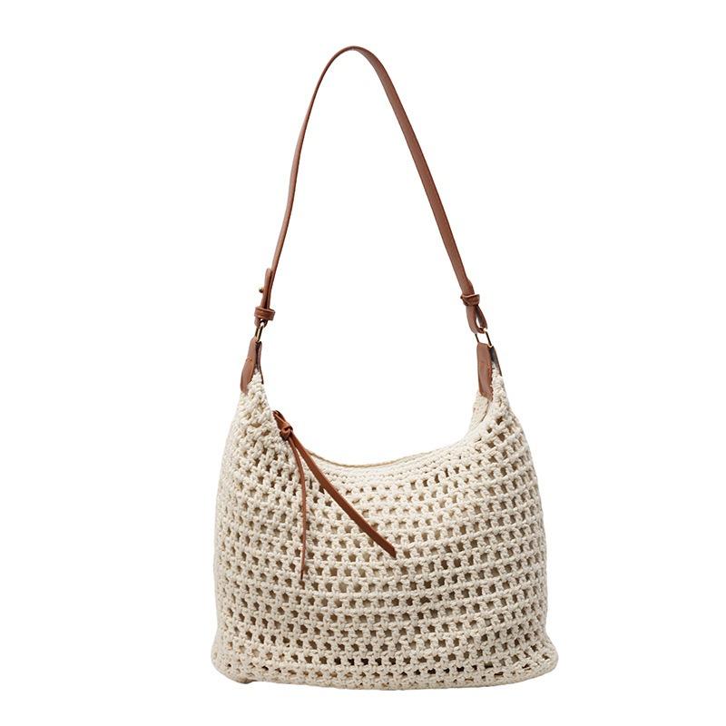 Versatile Single-shoulder Beach Vacation Bag Woven Commuting Tote Bag