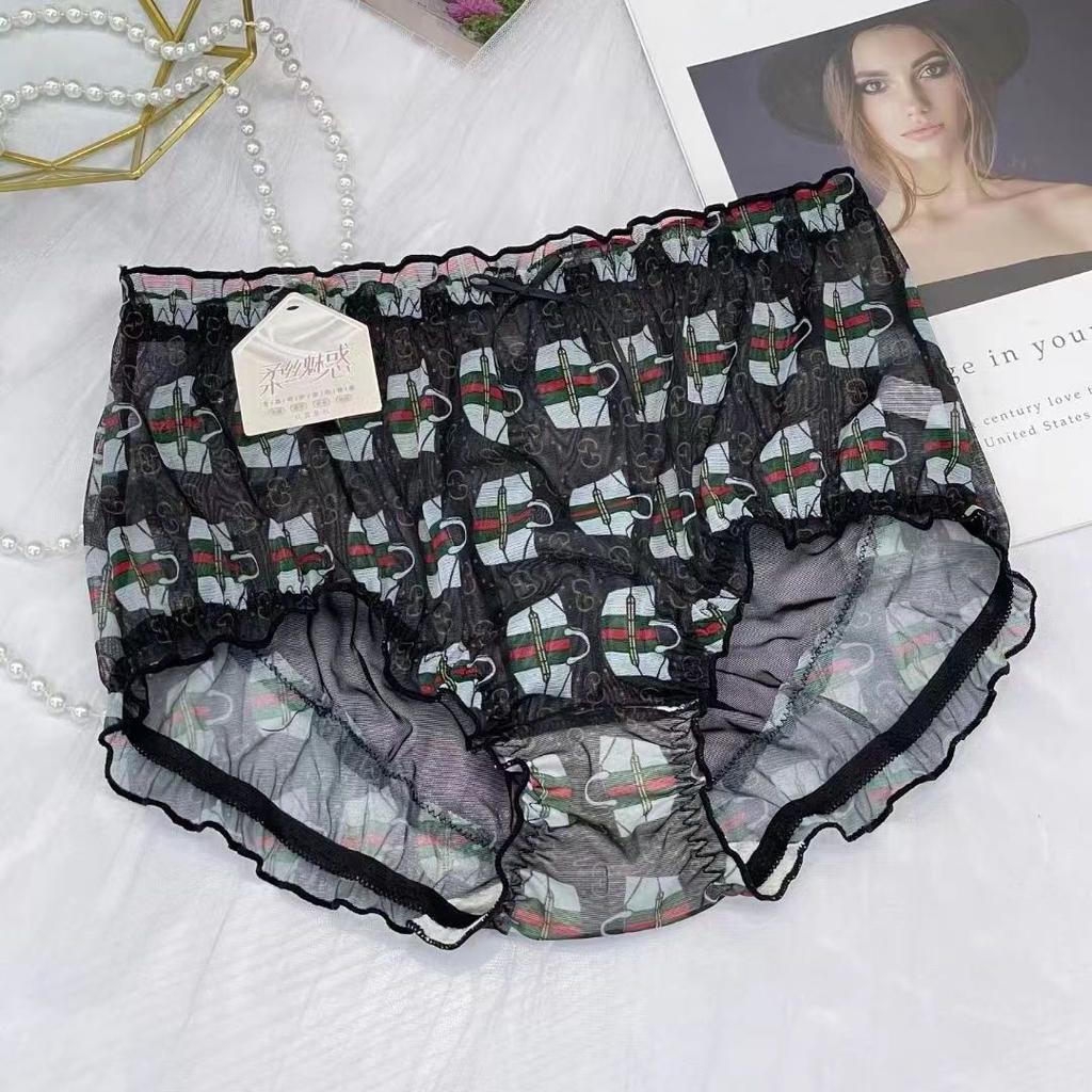 2 Stück Damen Sexy Ultradünne Mesh Leopardenmuster Atmungsaktiv Pfirsichherz Hohe Taille Sommer Schnelltrocknende Dreiecksunterwäsche In Übergröße