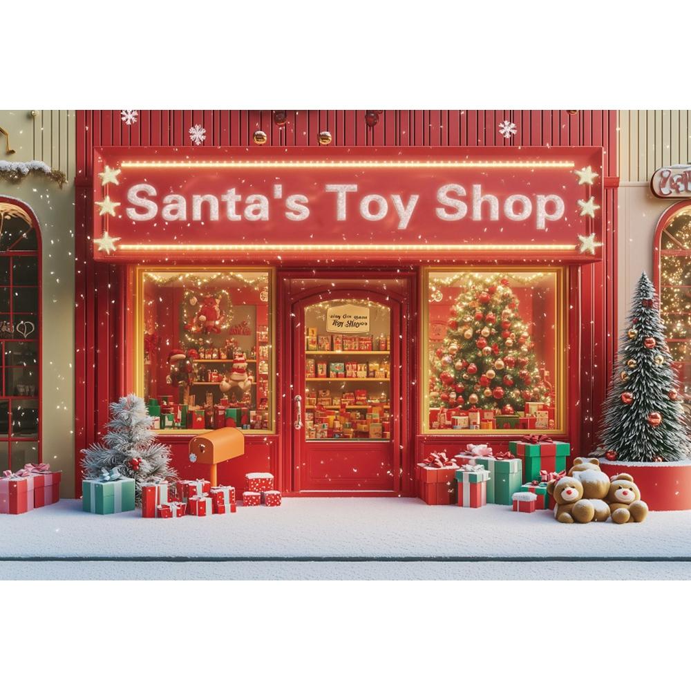 Christmas Candy Toy Store Christmas Tree Gift Theme Banner Background Birthday Party Decoration Photography Background Cloth 5