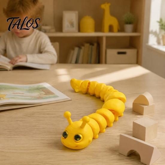 3D-gedrucktes Raupen-Spielzeug Fidget Toy, Bewegliche Gelenke Flexible Gelenkige Figur, Stressabbau Artikuliert für Schreibtischdekoration Realistisch