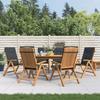 VidaXL Reclining Garden Chairs and Cushions Set of 6 Teak Wood 3196500