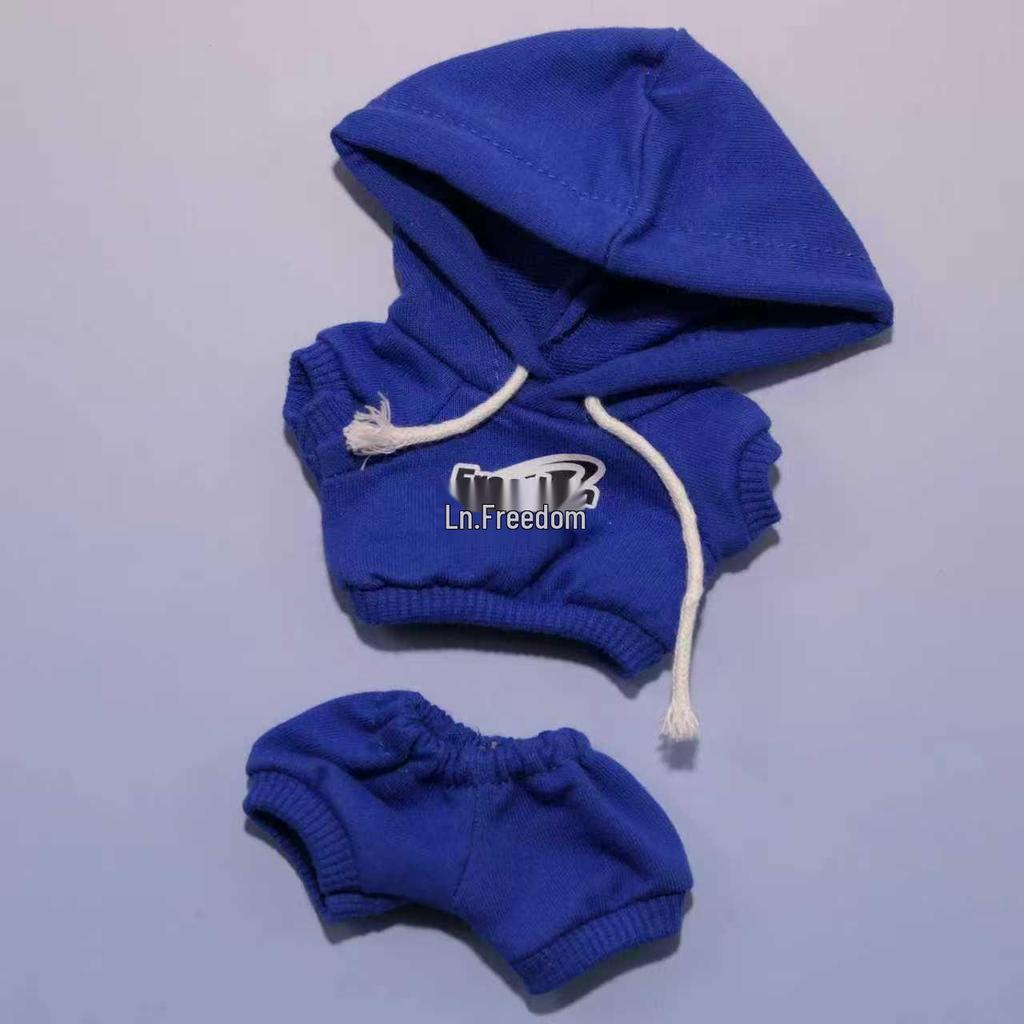 Labubu Hoodie Set: Einfarbige Puppenkleidung mit Anhänger für Erste & Dritte Generation, 17cm austauschbare Plüsch-Merchandise.