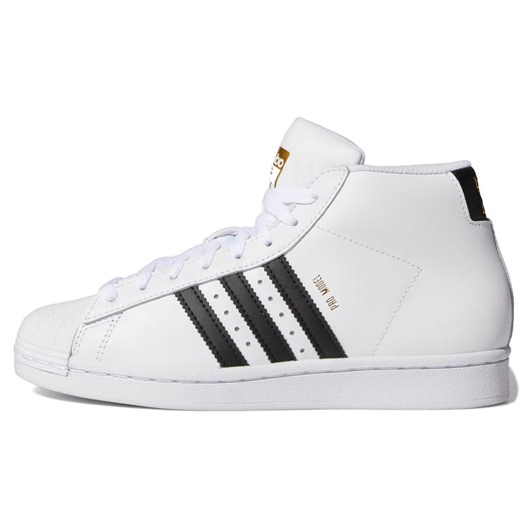 Adidas Originals Pro Model J Slip Resistant Mid top Kids Skateboarding Shoes White Black Teenagers FV5724 38