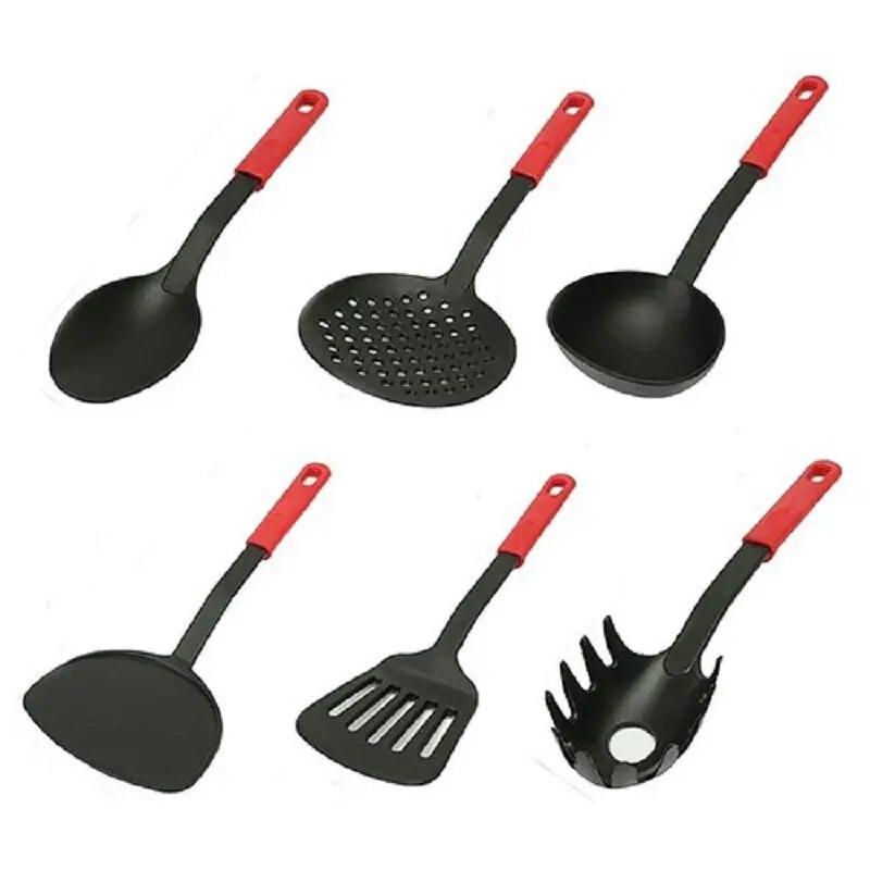 6pcs Plastic Kitchenware Set Serving Spoon Slotted Turner Kitchen Non-Stick Cookware