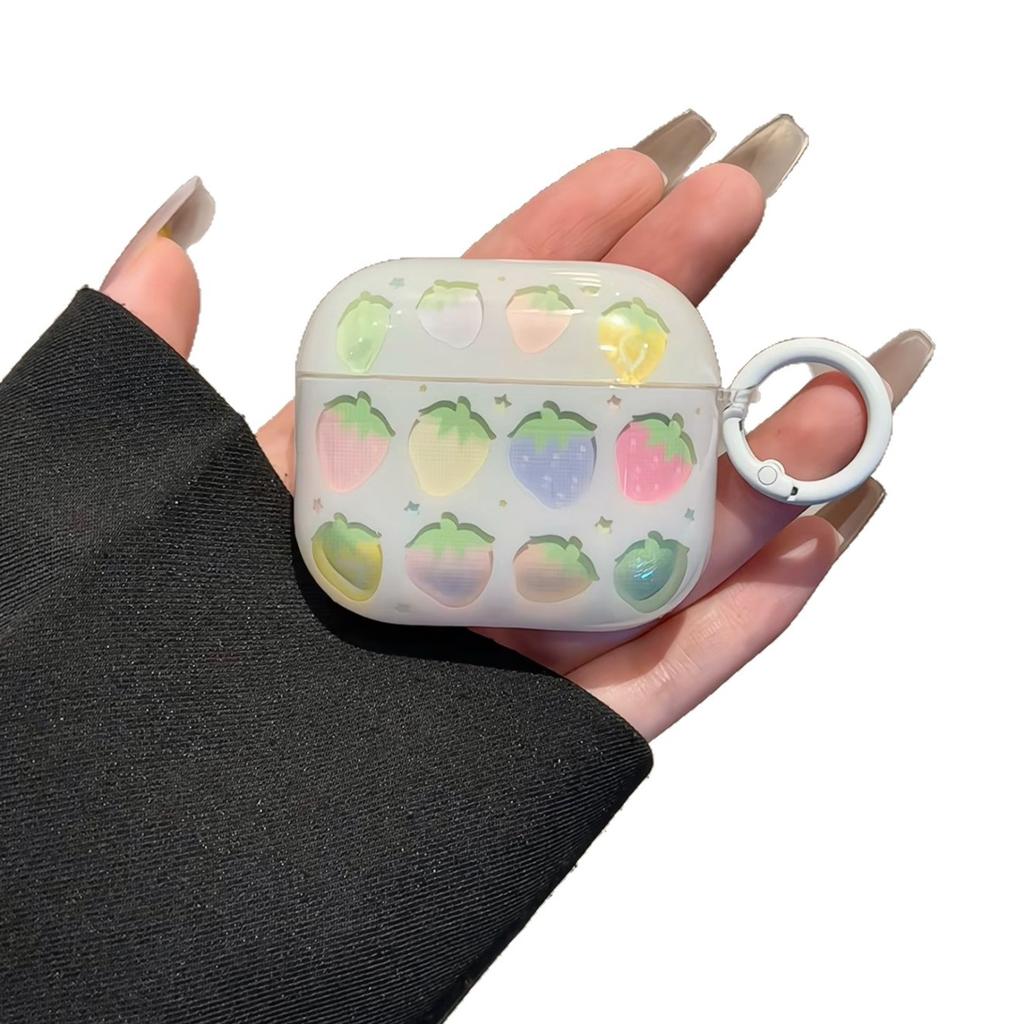 ins wind hollow strawberry suitable for airpodspro1 generation earphone cover Apple Bluetooth protective case 1/1 soft silicone