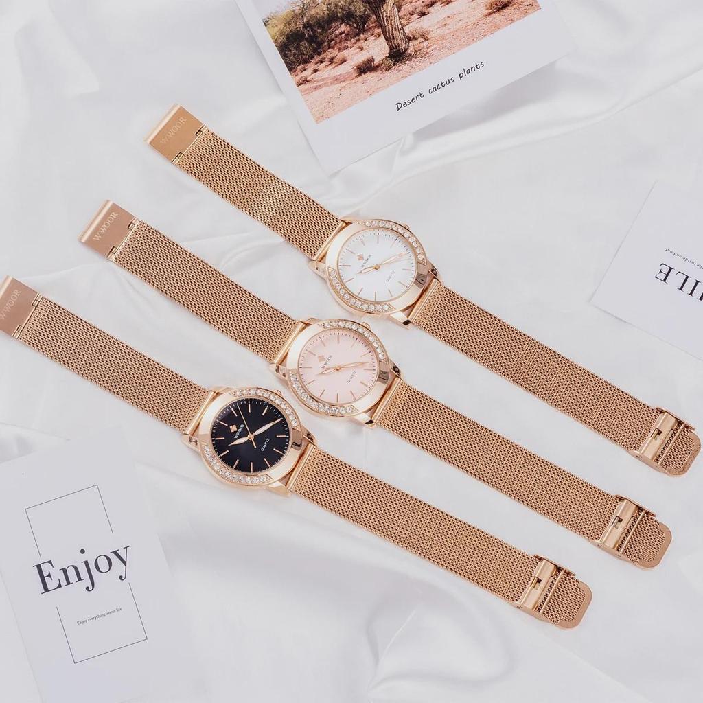 WWOOR Women Watch Luxury Diamond Dress Watch For Women Waterproof Ladies Quartz Bracelet Wristwatch Gift