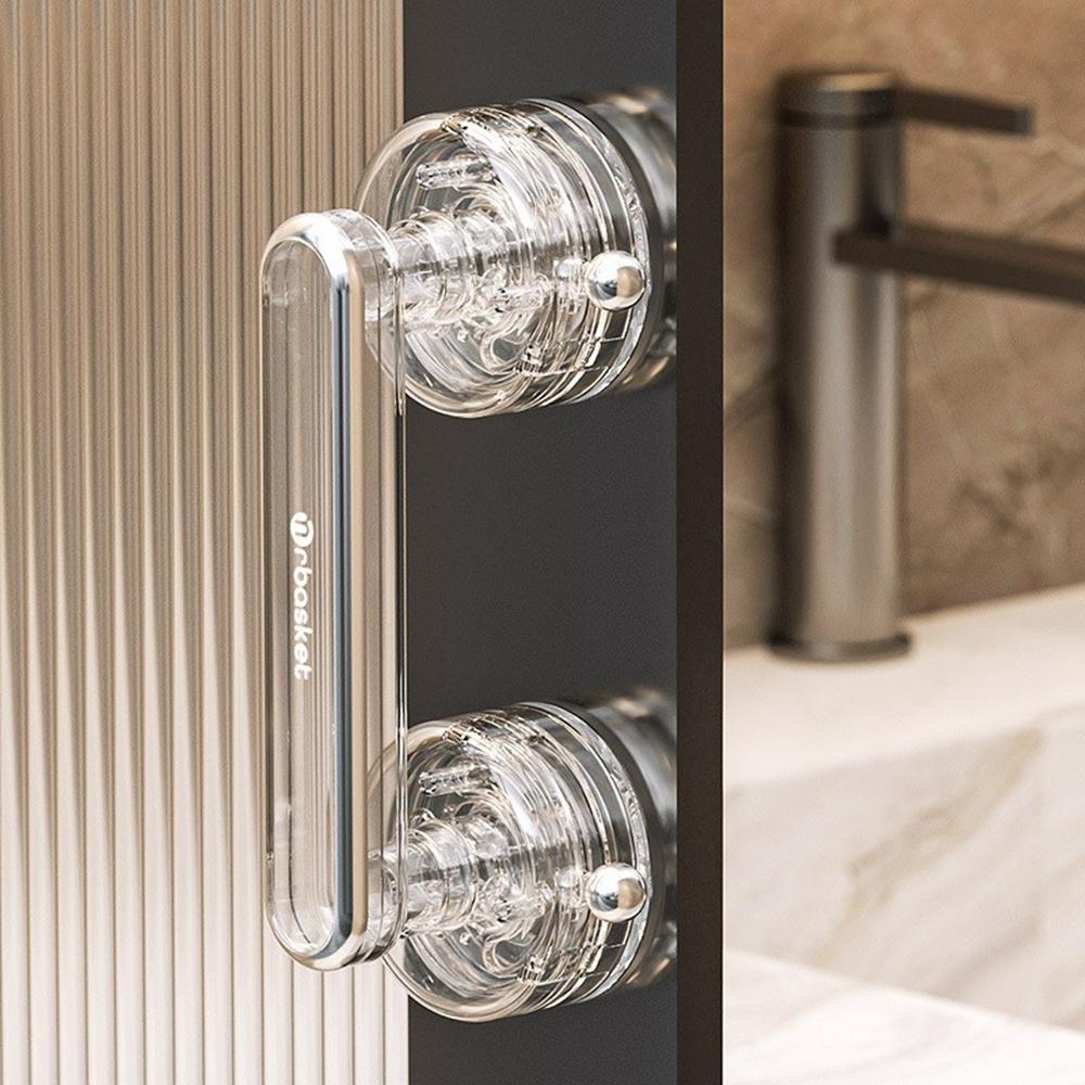 Suction Cup Glass Door Handle No Drilling Bathroom Shower Door Pull Handle Strong Grip for Window Cabinet Refrigerator