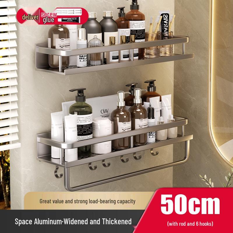Punch-Free Wall-Mounted Bathroom & Toilet Storage Shelf