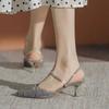 Fashion Women's Shoes Outdoor Pumps Sandals for Woman Footwear Pointed Toe Summer 2024 Thin Heels Rhinestones F H Shoe Asian Size Luxury
