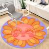 1pc Sunflower Face Chair Carpet for Office, Round Non Slip Durable Large Size Office Carpet, Suitable for Office