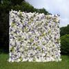 Uflower Artificial White Rose Flower Wall Roll-Up Fabric Floral Backdrop for Wedding Event Party Decorations Curtain