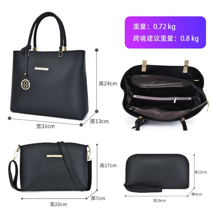 Bag women's new fashionable and simple one-shoulder messenger bag large-capacity double shoulder multi-layer soft leather portable