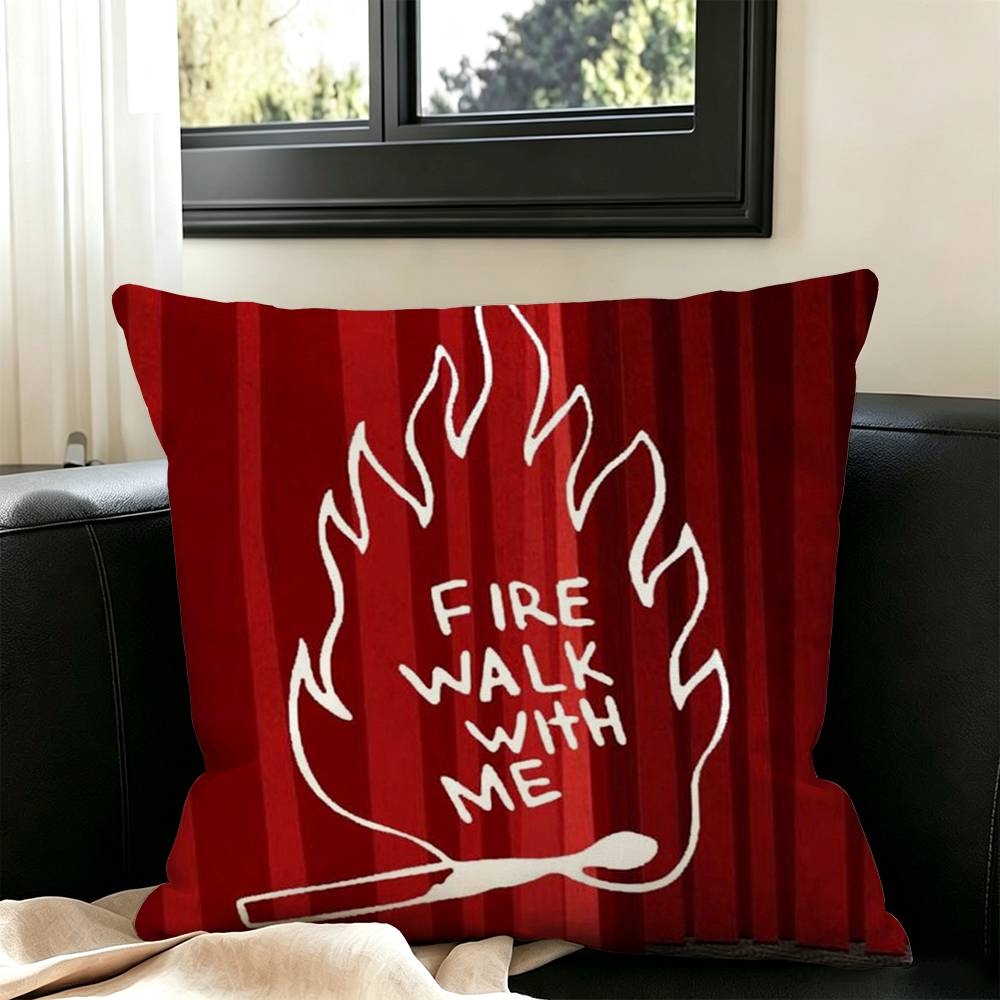 Twin Peaks F-Fire Walk Me Pillow Case Square Double-Sided Sofa Cushion Cover Bedroom Bedside Pillow
