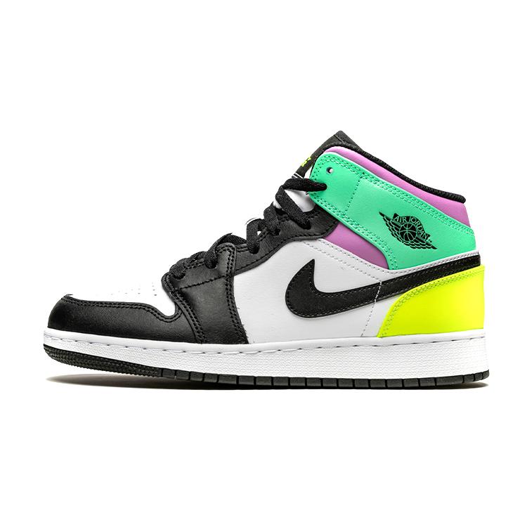 

New Jordan 1 Mid Pastel Black Toe GS 554725-175 36