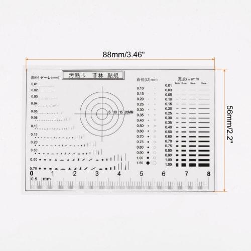 uxcell High-Precision SEC Size Estimation Chart, 8cm 0.2mm Coverage Transparency Defect Detection Film Ruler for Measuring Diameter Area and Line Widt