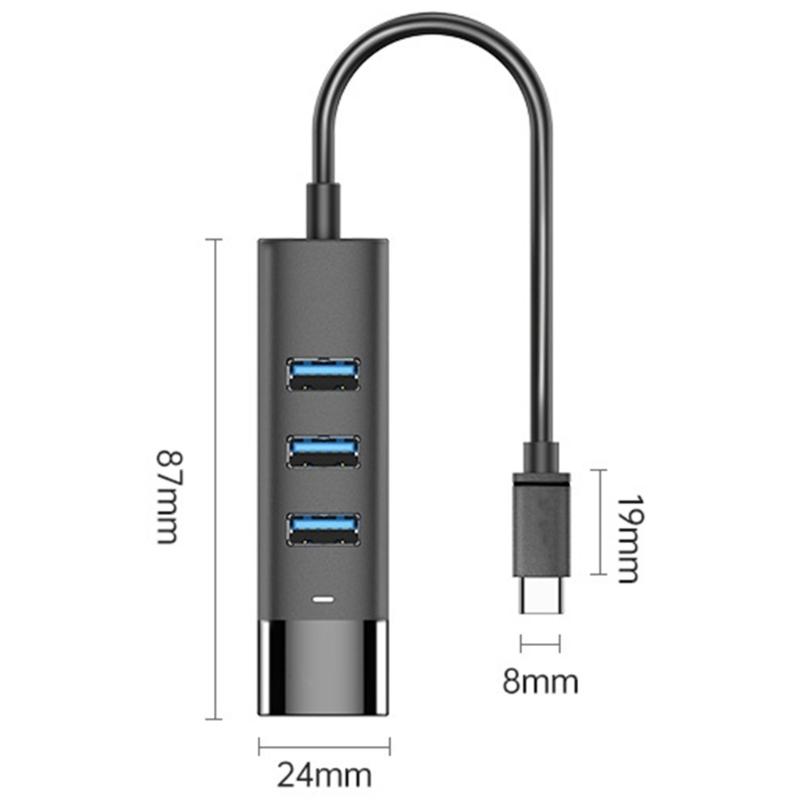 USB C/USB Extension Cable Long USB Cable USB C Splitter 4 Port USB3.0 Adapter USB Adapter for Camera Phone PC Keyboards