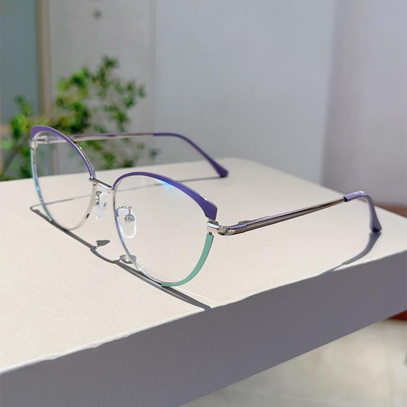 Women Cat Eye Glasses New Fashion Multi-color Rim Blue Light Blocking Sweet Eyeglasses Trendy Stylish Design Eyewear