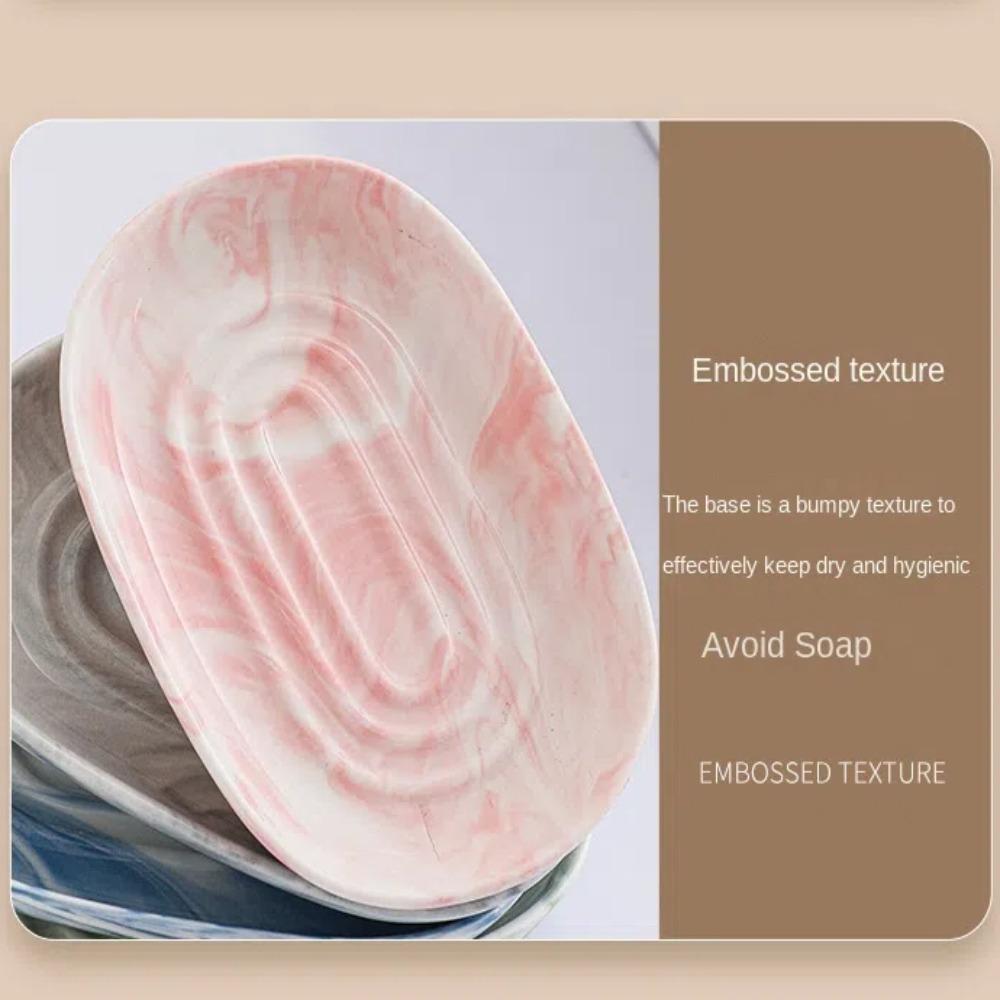 Quick Drain Marbling Soap Saver Ceramic Soap Dish Holder Fashionable Drain Soap Box  Bathroom