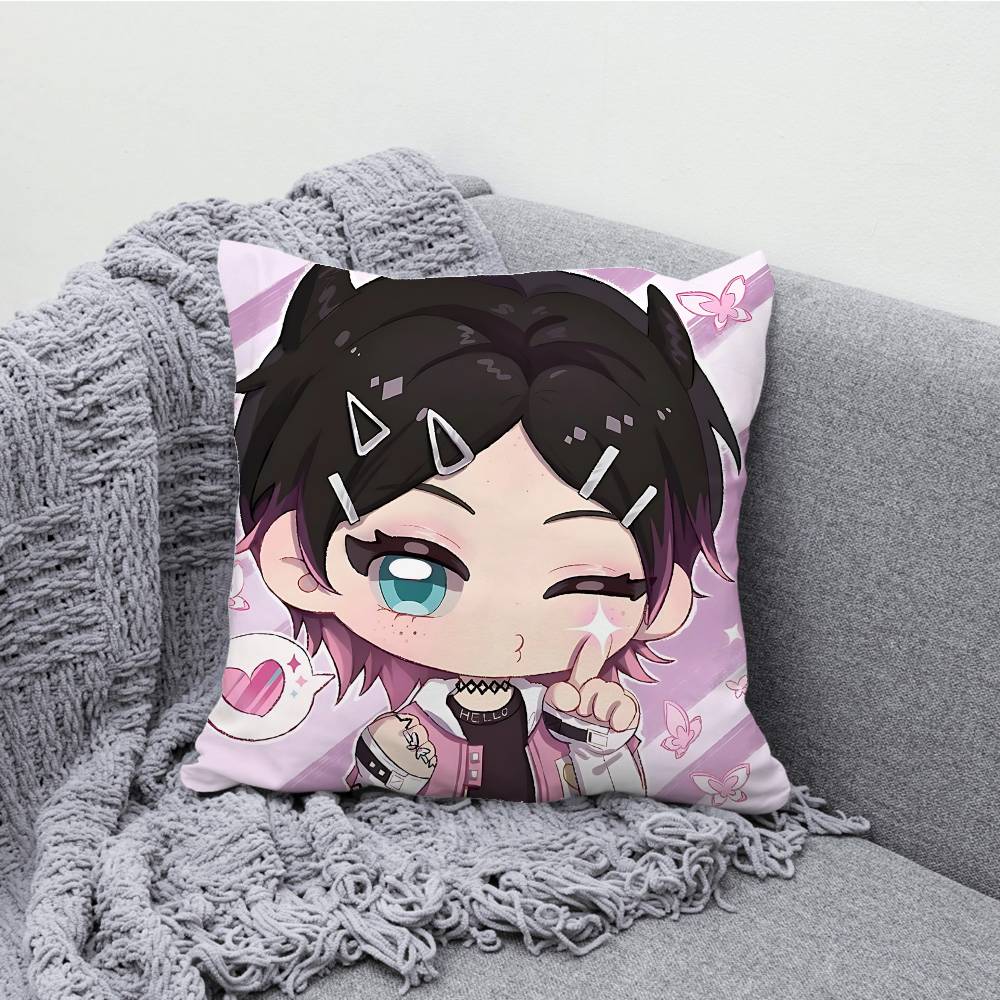 V-ValorantES Chibi Pillowcases Bedroom Living Room Sofa Home Decor Polyester Cushion Cover with Zipper