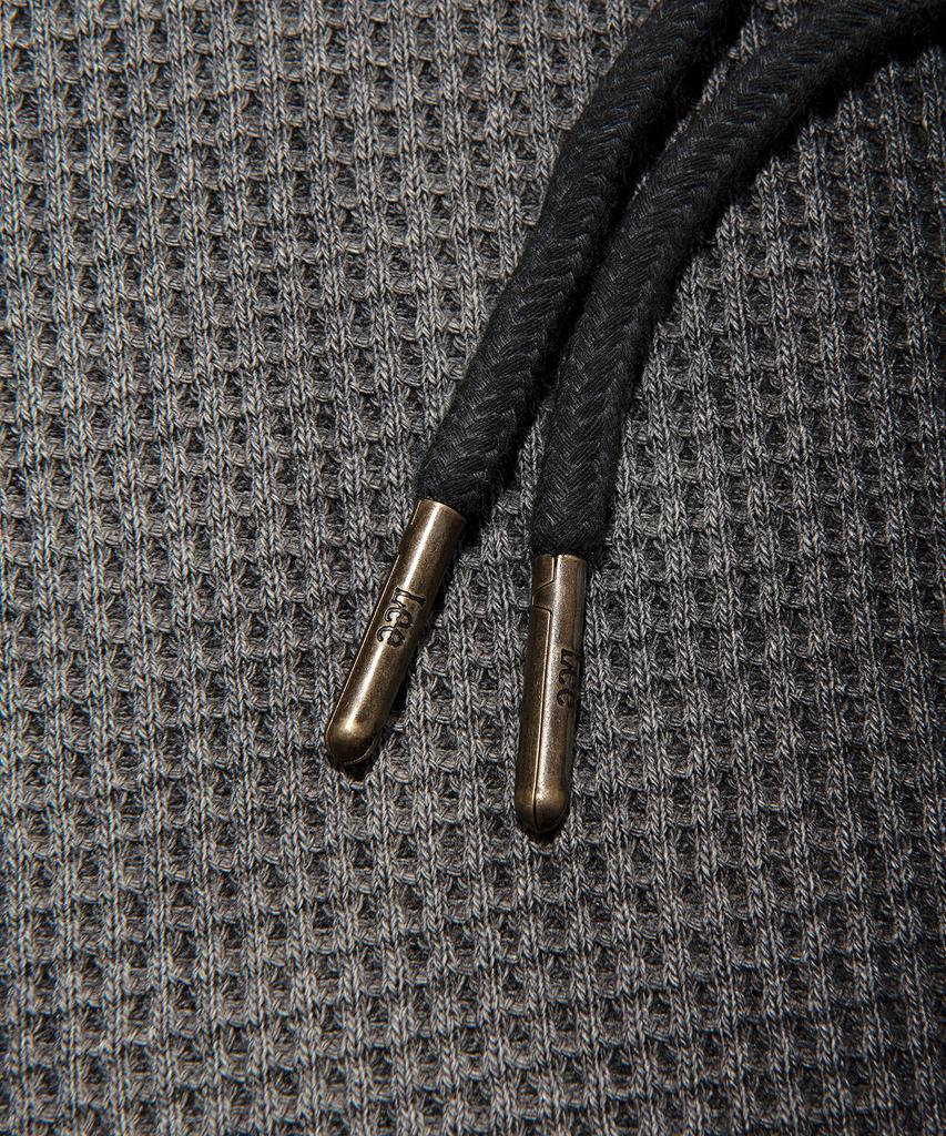 Lee Damaged Waffle Dyed Zip-Up Hoodie Black
