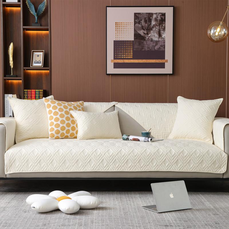 Pure Cotton Sofa Cushion, Universal In All Seasons, Non-Slip  Cotton Seat Cushion, Simple Modern Sofa Cover Towel Cover Cloth Seat Cushion