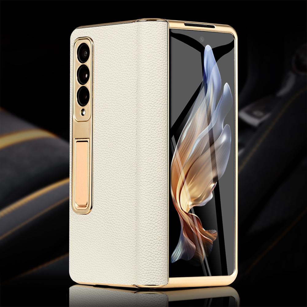 LANGSIDI Brand Luxury Genuine Leather Shockproof Case for Samsung Galaxy Z Fold 3 4 5 6 7 Magnetic Hinge Protective Stand Cover