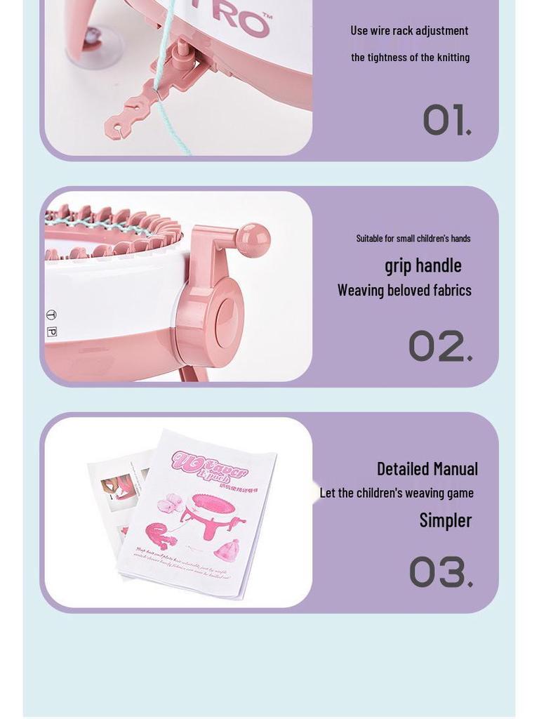 840A Grenzüberschreitende 40-Nadel Sternzylinder DIY Handkurbel Wollstrickmaschine für Eltern-Kind-Interaktion.