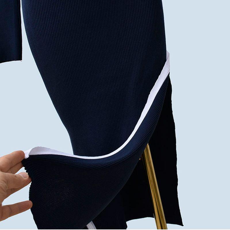 Export Single Japanese Version Knitting Dress Women 2025 New Arrival Spring & Fall Long Sleeves Silm Slim Looking Mid Length Long Length Skirt