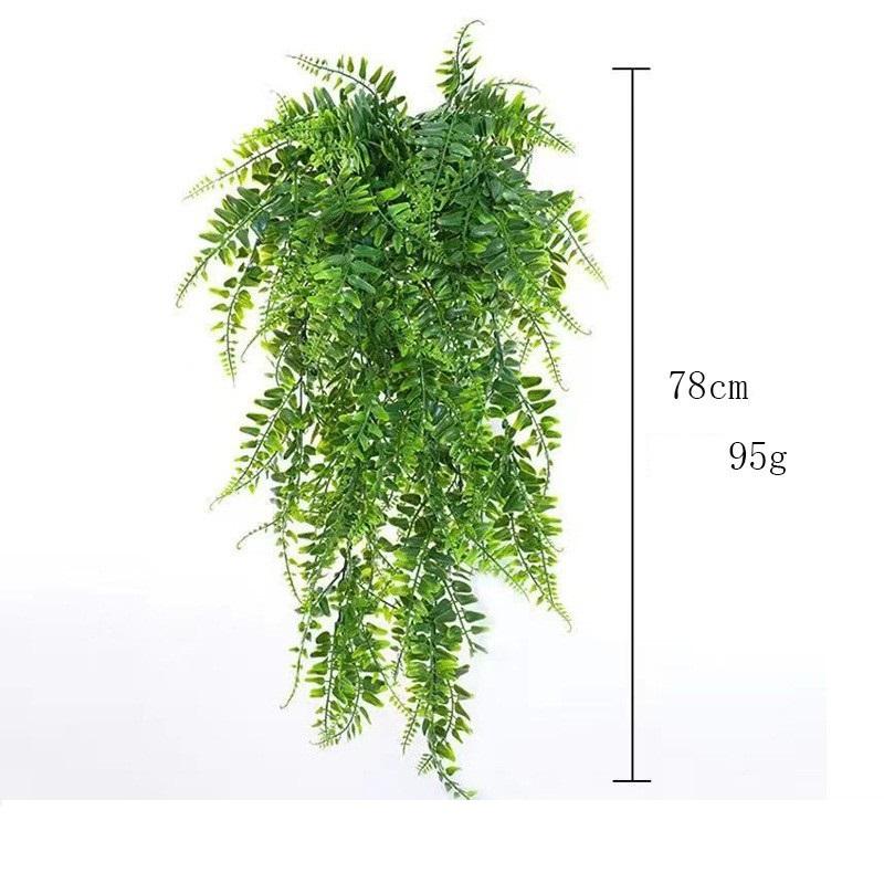 2PCS Fake Fern Artificial Hanging Ferns Faux Hanging Greenery Plant UV Resistant Plastic Plants for Wall, Wedding Party, Holiday