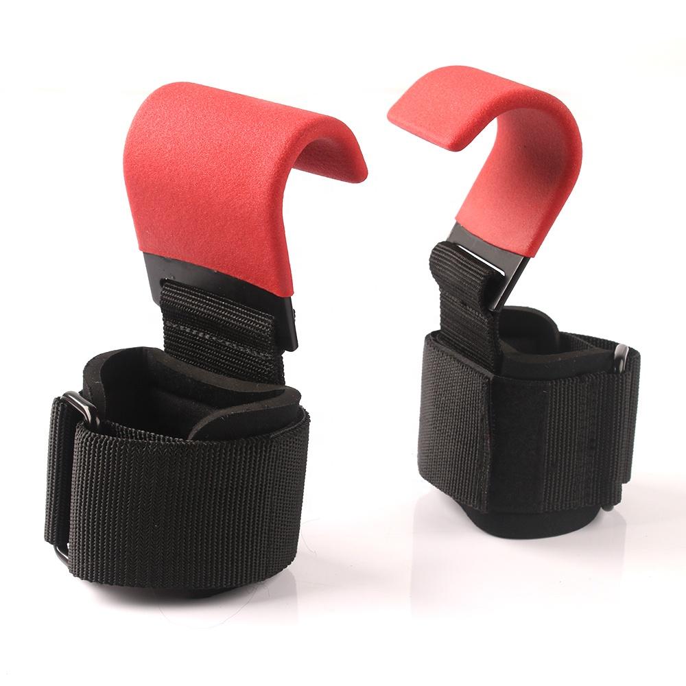 Weight Lifting Hooks Durable Grips Gym Weightling Grip Workout Grip красный