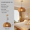 Vintage Japanese Retro Wood Art Pendant Light for Restaurant, B&B, Study, Bedroom - "Chuko Pumpkin Lamp"