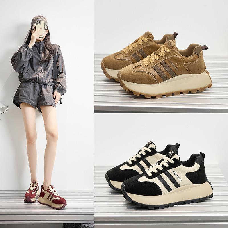 Sneakers New Forrest Gump Shoes Women's Fashion Trend Casual Shoes Daddy Shoes Versatile Thick-soled Height-increasing German Training Shoes