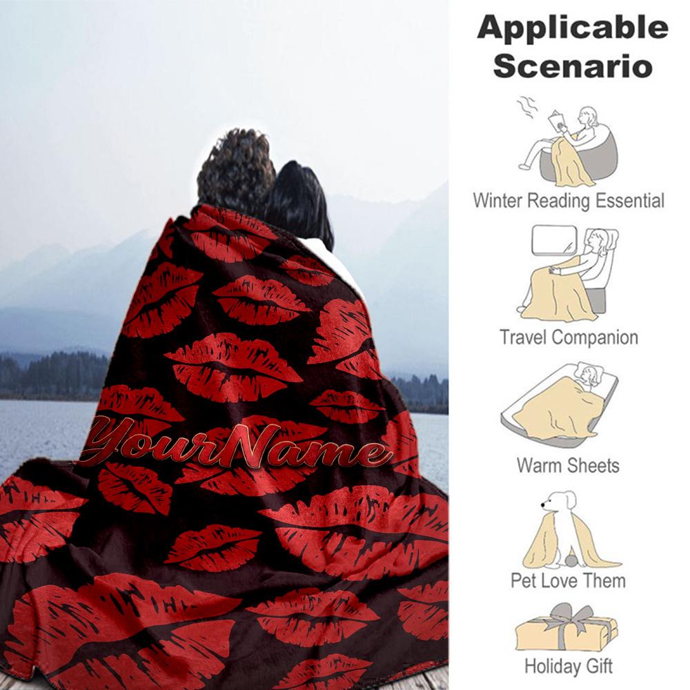 Rose Customize Your Name Blanket Cozy Personalized Blanket Soft Warm Cozy Suitable for Bedding Chair Home Decor Living Room Four Seasons Multipurpose