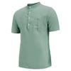 Herren Sommer Neue Baumwolle Hanf Knopf Kurze Ärmel Mode Große Bluse Top