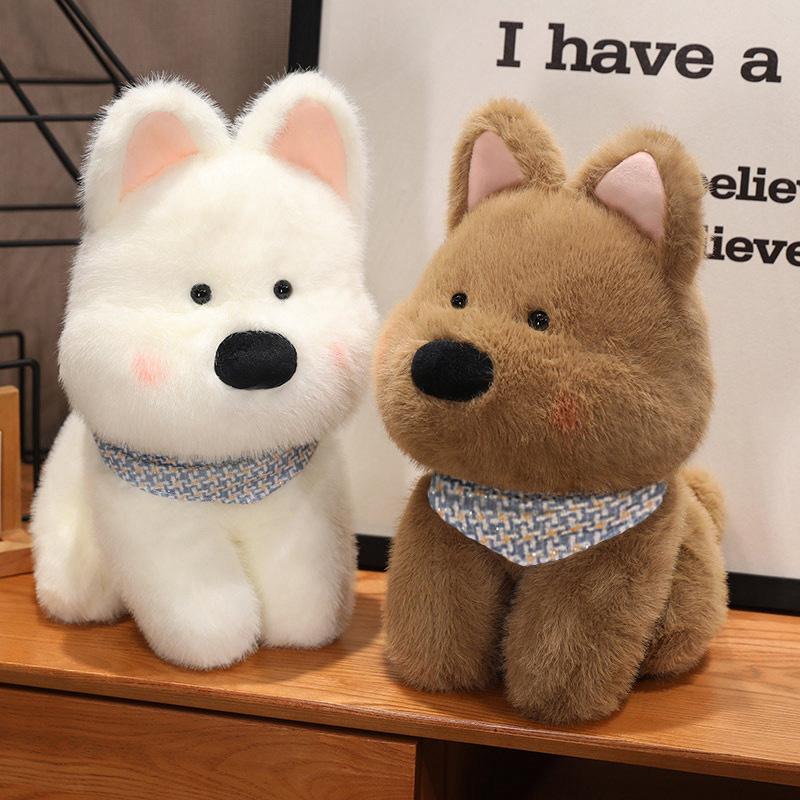 Non-Toxic 35/45Cm Kawaii Fluffy Hair West Highland Plush Toy White Terrier Plushie Soft Puppy Stuffed Animals Pillow Valentine'S Day Gift