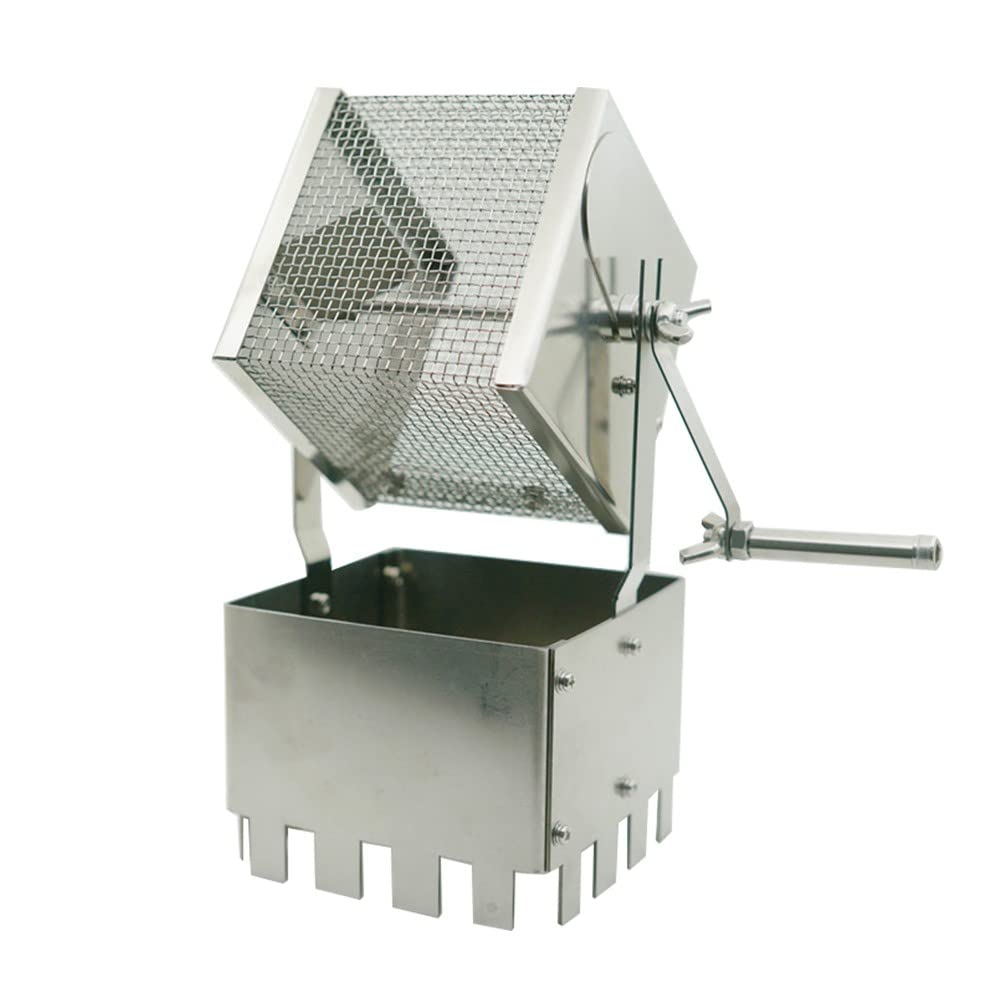 Desirable Home Coffee Roaster, Far-Infrared, Compact, Manual Rotation, with Handle, Premium Titanium 3.5mm Mesh