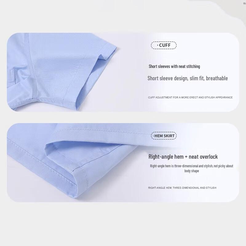 Huijie Men's Summer Thin Business Cotton Short Sleeve Shirt