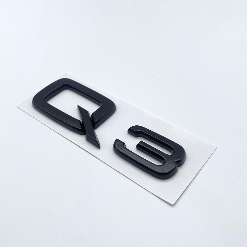 2026 3D ABS Numbers Letters Q2 Q3 Q4 Q5 Q6 Q7 Q8 Emblem for Audi Q series Car Fender Trunk Rear Logo Sticker Black Silver