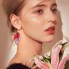 1Pairs Gold Plated Crystal Butterfly Wing Drop Dangle Earrings For Women Wedding Jewelry