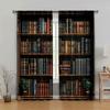 2pc,  Window Drapes Bookshelves Retro Versatile Durable Polyester,Without Electricity Festive Holiday Applies To Home Decor