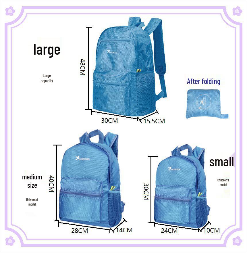 Foldable Printed Logo Backpack - Lightweight Travel & Hiking Upgrade Version