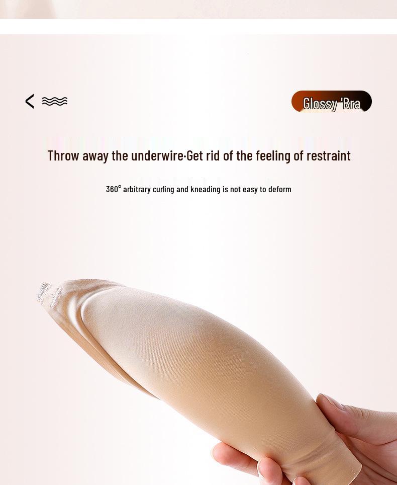 Satin Jelly Soft Support Wire-Free Push-Up Bra with Fixed Cups and Smooth Beautiful Back