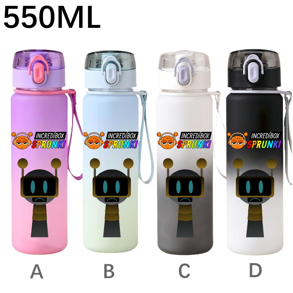 550ml Hra Sprunki Gradientní Sportovní Láhev na Vodu Kreslená Nepropustná Přenosné Lahve na Pití Venku Sport Fitness Pohárek na Vodu