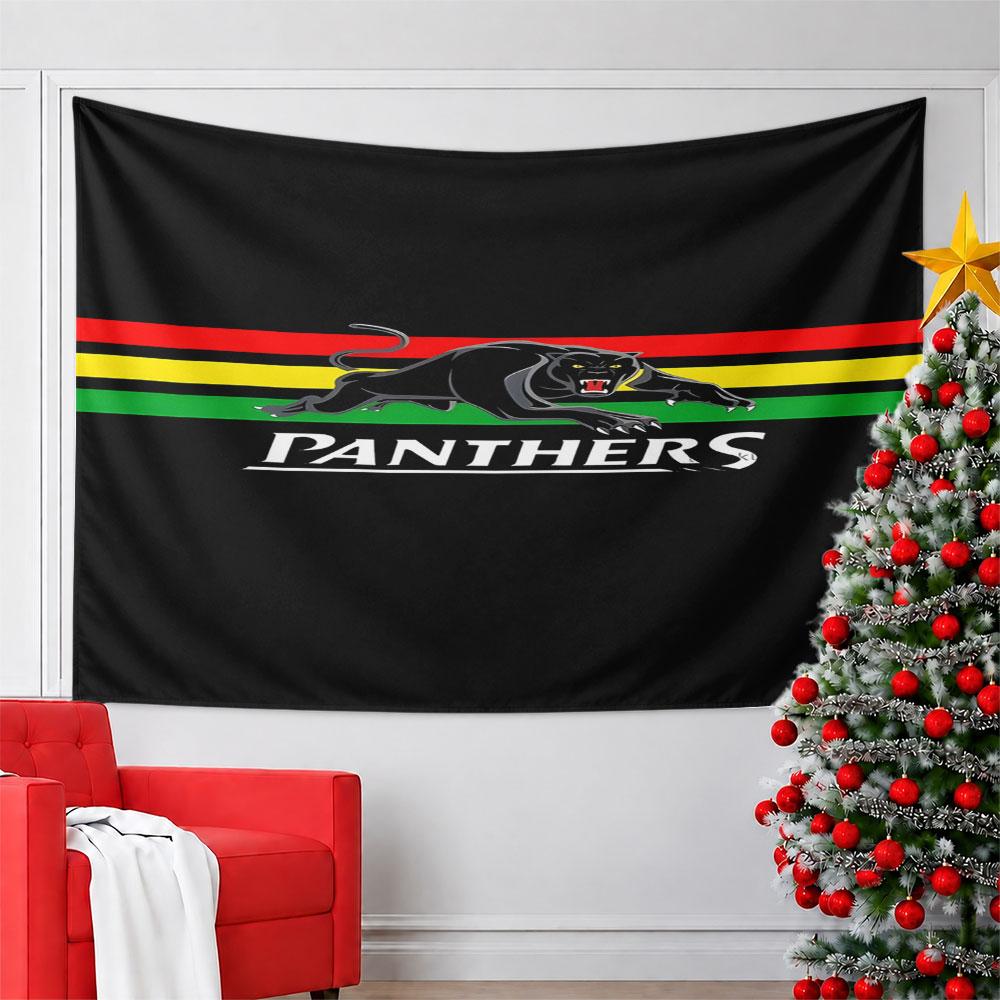 Black Panther with Rasta Stripes Design Pattern Wall Hanging Tapestry Decorative Tapestry Home Decor for Bedroom and Living Room